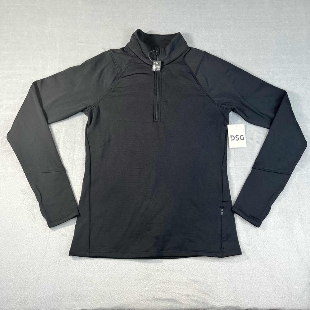 NWT DSG RunGrid ¼ Zip Pullover Black Size M Fleece UV50+ Running Top